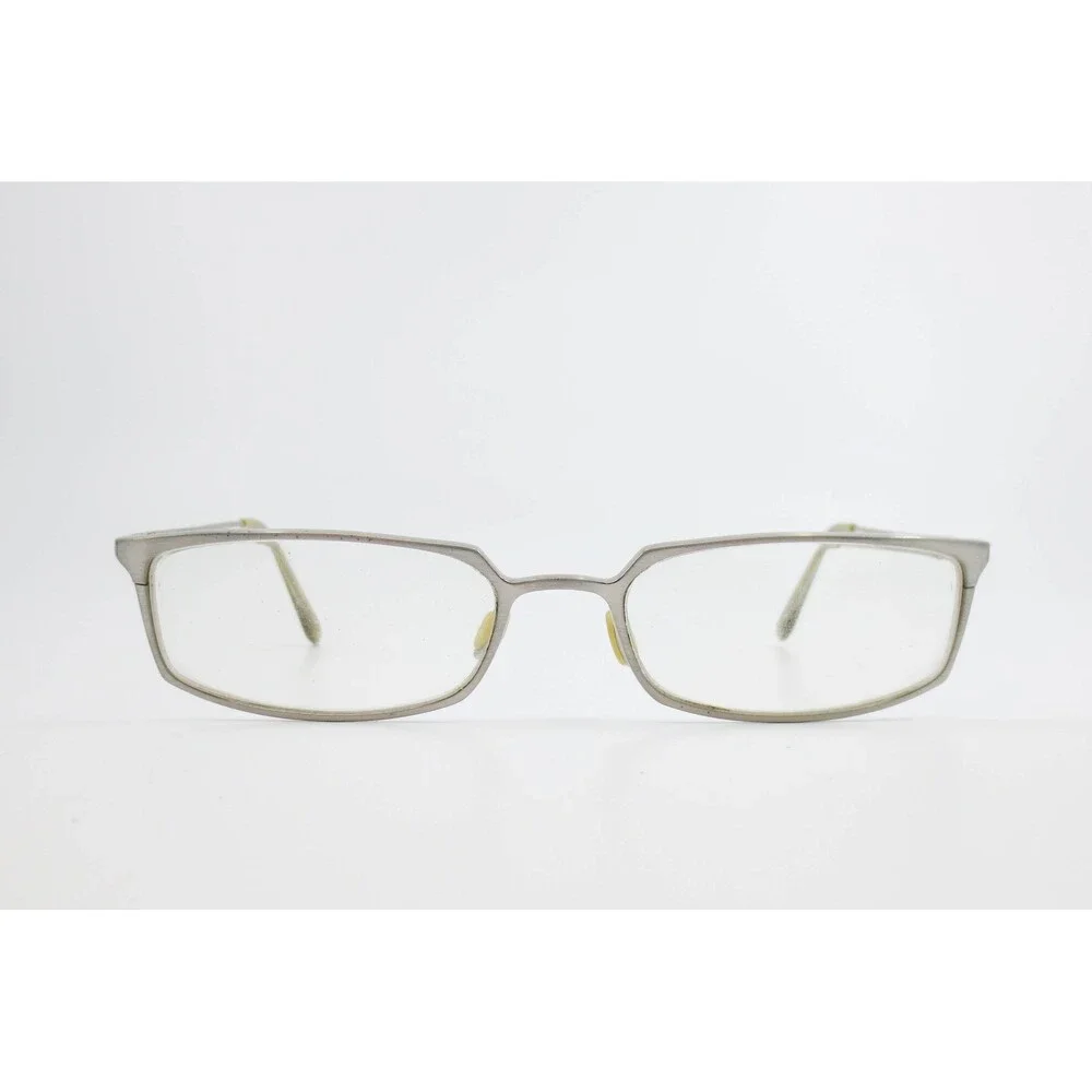 Dignity Rectangular Eyeglasses Brushed Silver Tone Metal Frames 50-16-139 35207